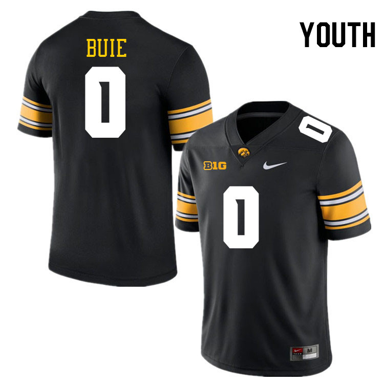 Youth #0 Jarriett Buie Iowa Hawkeyes College Football Jerseys Stitched-Black